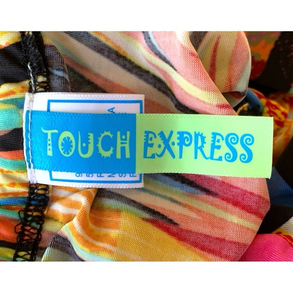 TOUCH EXPRESS MULTICOLORED FEATHER PRINT SUNDRESS. WOMEN’S SIZE XXL (20) - Picture 8 of 9